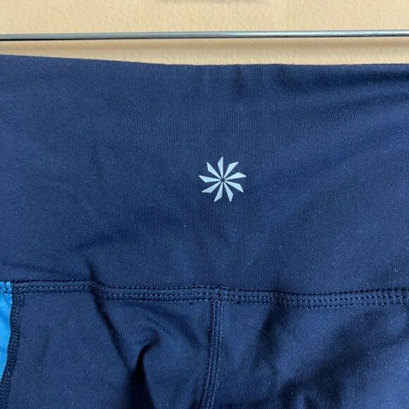 Athleta Navy Abstract Floral Print Activewear Leggings Size XS - Picture 5 of 5